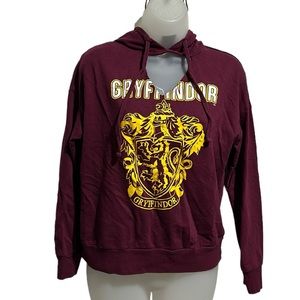 Harry Potter Gryffindor Hogwarts Burgundy Hoodie Sweatshirt Sweater Size S 3/5